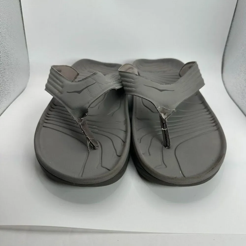Hoka One One ORA Recovery Flip Flops Mens Size 13 Gray Cushioned